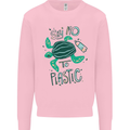 Climate Change Say No To Plastic Mens Sweatshirt Jumper Light Pink