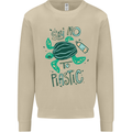 Climate Change Say No To Plastic Mens Sweatshirt Jumper Sand