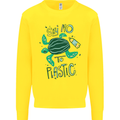 Climate Change Say No To Plastic Mens Sweatshirt Jumper Yellow