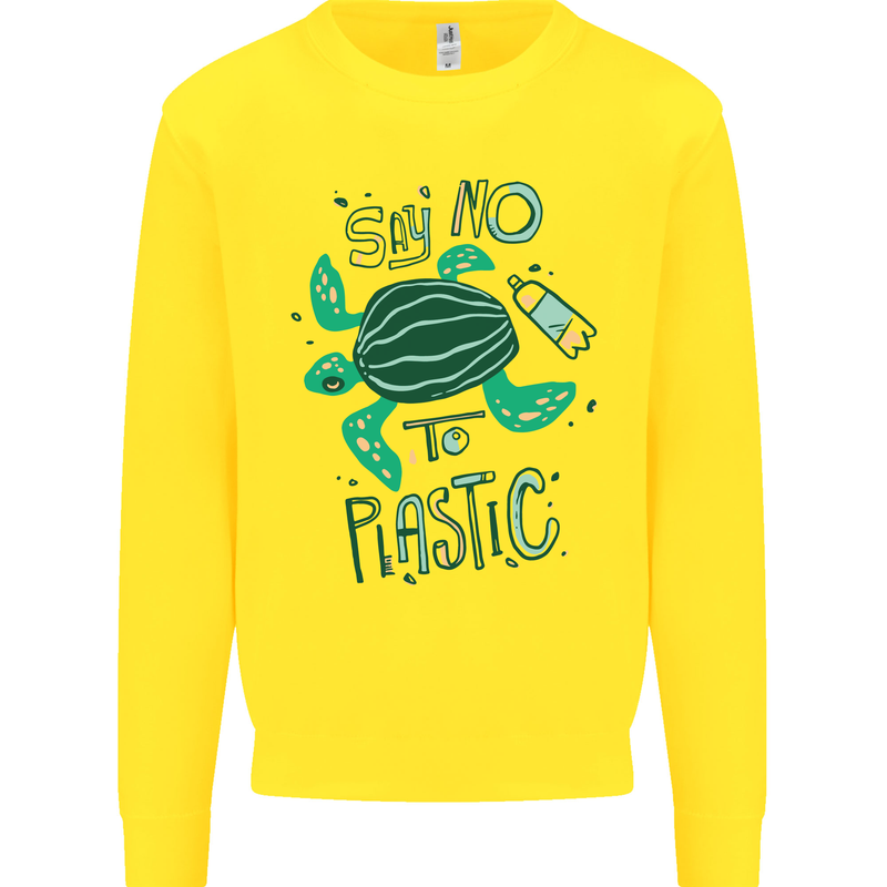 Climate Change Say No To Plastic Mens Sweatshirt Jumper Yellow