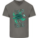 Climate Change Say No To Plastic Mens V-Neck Cotton T-Shirt Charcoal