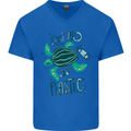 Climate Change Say No To Plastic Mens V-Neck Cotton T-Shirt Royal Blue