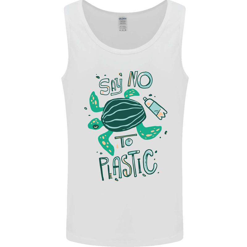 Climate Change Say No To Plastic Mens Vest Tank Top White