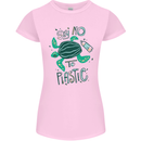 Climate Change Say No To Plastic Womens Petite Cut T-Shirt Light Pink