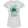 Climate Change Say No To Plastic Womens Petite Cut T-Shirt White