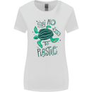 Climate Change Say No To Plastic Womens Wider Cut T-Shirt White