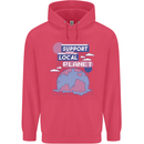 Climate Change Support Your Local Planet Childrens Kids Hoodie Heliconia