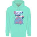 Climate Change Support Your Local Planet Childrens Kids Hoodie Peppermint