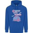 Climate Change Support Your Local Planet Childrens Kids Hoodie Royal Blue