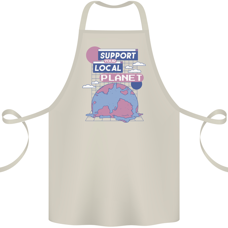 Climate Change Support Your Local Planet Cotton Apron 100% Organic Natural