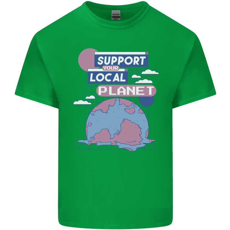 Climate Change Support Your Local Planet Kids T-Shirt Childrens Irish Green