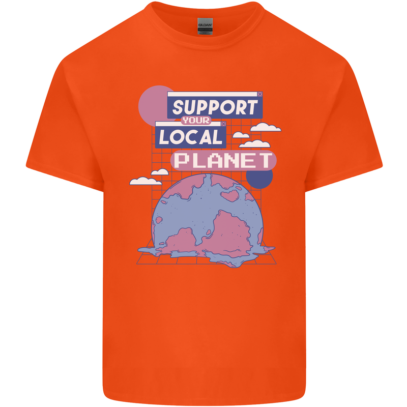 Climate Change Support Your Local Planet Kids T-Shirt Childrens Orange