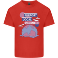 Climate Change Support Your Local Planet Kids T-Shirt Childrens Red