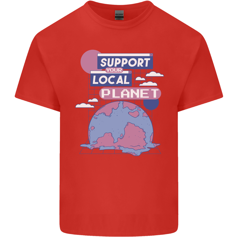 Climate Change Support Your Local Planet Kids T-Shirt Childrens Red