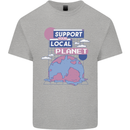 Climate Change Support Your Local Planet Kids T-Shirt Childrens Sports Grey