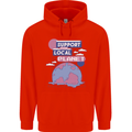 Climate Change Support Your Local Planet Mens 80% Cotton Hoodie Bright Red