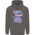 Climate Change Support Your Local Planet Mens 80% Cotton Hoodie Charcoal