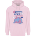 Climate Change Support Your Local Planet Mens 80% Cotton Hoodie Light Pink