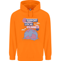Climate Change Support Your Local Planet Mens 80% Cotton Hoodie Orange
