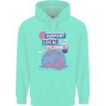 Climate Change Support Your Local Planet Mens 80% Cotton Hoodie Peppermint