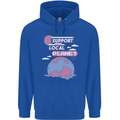 Climate Change Support Your Local Planet Mens 80% Cotton Hoodie Royal Blue