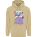 Climate Change Support Your Local Planet Mens 80% Cotton Hoodie Sand