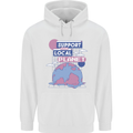 Climate Change Support Your Local Planet Mens 80% Cotton Hoodie White