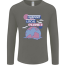 Climate Change Support Your Local Planet Mens Long Sleeve T-Shirt Charcoal
