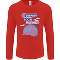 Climate Change Support Your Local Planet Mens Long Sleeve T-Shirt Red