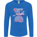 Climate Change Support Your Local Planet Mens Long Sleeve T-Shirt Royal Blue