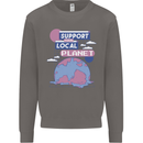 Climate Change Support Your Local Planet Mens Sweatshirt Jumper Charcoal