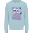 Climate Change Support Your Local Planet Mens Sweatshirt Jumper Light Blue