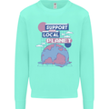 Climate Change Support Your Local Planet Mens Sweatshirt Jumper Peppermint