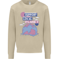 Climate Change Support Your Local Planet Mens Sweatshirt Jumper Sand