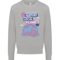Climate Change Support Your Local Planet Mens Sweatshirt Jumper Sports Grey