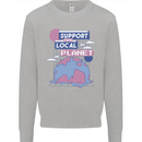 Climate Change Support Your Local Planet Mens Sweatshirt Jumper Sports Grey