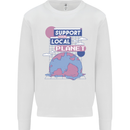 Climate Change Support Your Local Planet Mens Sweatshirt Jumper White