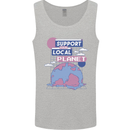 Climate Change Support Your Local Planet Mens Vest Tank Top Sports Grey