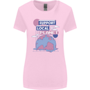 Climate Change Support Your Local Planet Womens Wider Cut T-Shirt Light Pink