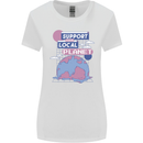 Climate Change Support Your Local Planet Womens Wider Cut T-Shirt White