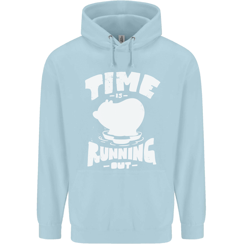 Climate Change Time Running Out Childrens Kids Hoodie Light Blue