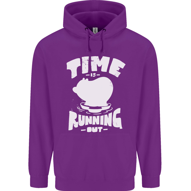 Climate Change Time Running Out Childrens Kids Hoodie Purple