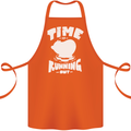 Climate Change Time Running Out Cotton Apron 100% Organic Orange