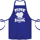 Climate Change Time Running Out Cotton Apron 100% Organic Royal Blue