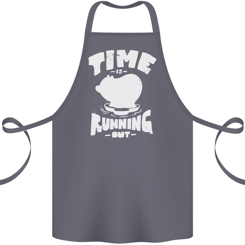 Climate Change Time Running Out Cotton Apron 100% Organic Steel