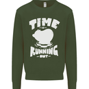 Climate Change Time Running Out Kids Sweatshirt Jumper Forest Green