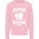 Climate Change Time Running Out Kids Sweatshirt Jumper Light Pink