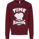 Climate Change Time Running Out Kids Sweatshirt Jumper Maroon