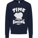 Climate Change Time Running Out Kids Sweatshirt Jumper Navy Blue