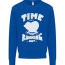 Climate Change Time Running Out Kids Sweatshirt Jumper Royal Blue